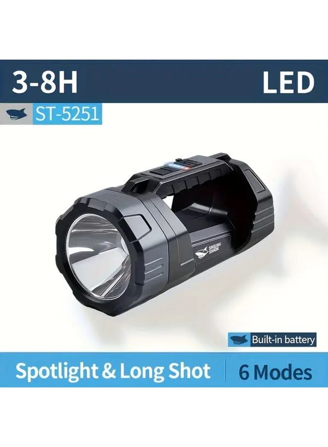 Model ST 5251A Smiling Shark Solar LED Flashlight Rechargeable USB Spotlight For Outdoor - Image 1