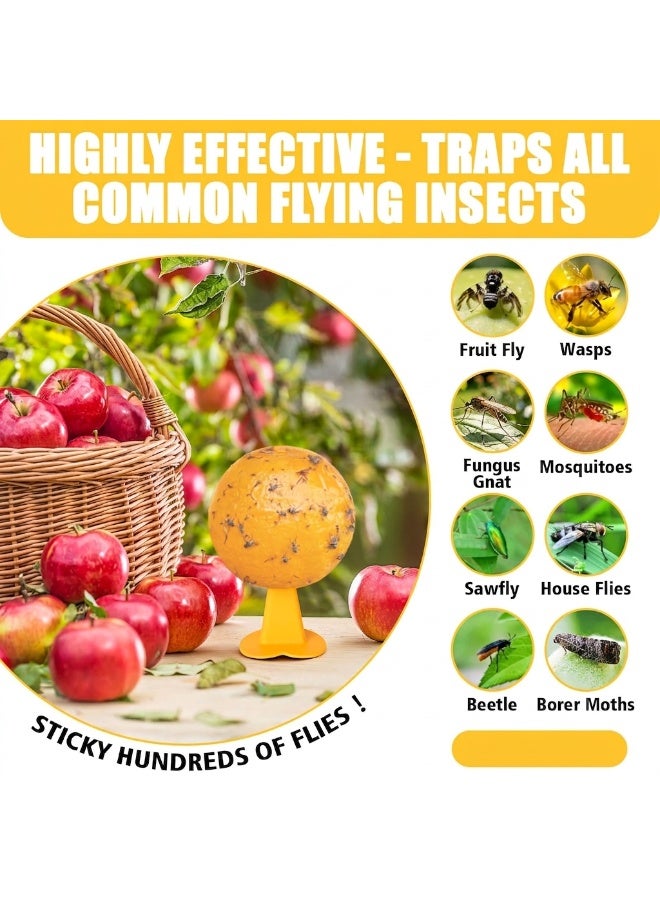 Fly Trap Sticky Balls, Indoor Outdoor Hanging Bug Catcher for Gnats, Fruit Flies, Non-Toxic Disposable Insect Traps for Kitchen, Drain, House Plants 6 PCS - Image 3