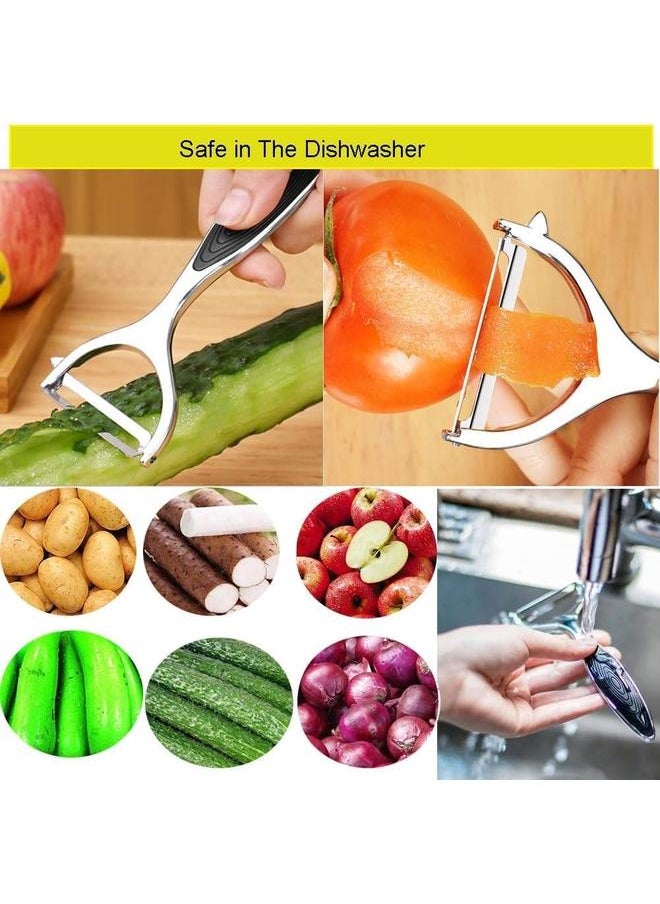 yongsheng 2PCS Vegetable Slicer Fruit Peeler for Kitchen Y Shape Swivel Peelers veggie, Carrot, Potato, with Non-Slip Handle & Sharp Blade  - Image 3