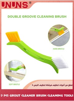 UNUNS Grout Brush Cleaner,9 Pack Tile Brushes Tile Joint Brush Set,Mould Cleaner Brush,Kitchen Bathroom Cleaning Tools Deep Cleaning For Window Door Track,Stove Tops,Shower,Kitchen,Seams,Floor Lines  - Image 3