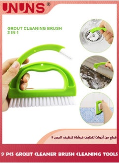 UNUNS Grout Brush Cleaner,9 Pack Tile Brushes Tile Joint Brush Set,Mould Cleaner Brush,Kitchen Bathroom Cleaning Tools Deep Cleaning For Window Door Track,Stove Tops,Shower,Kitchen,Seams,Floor Lines  - Image 2