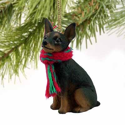 Miniature Pinscher Tiny Miniature One Christmas Ornament Tan-Black - Delightful!