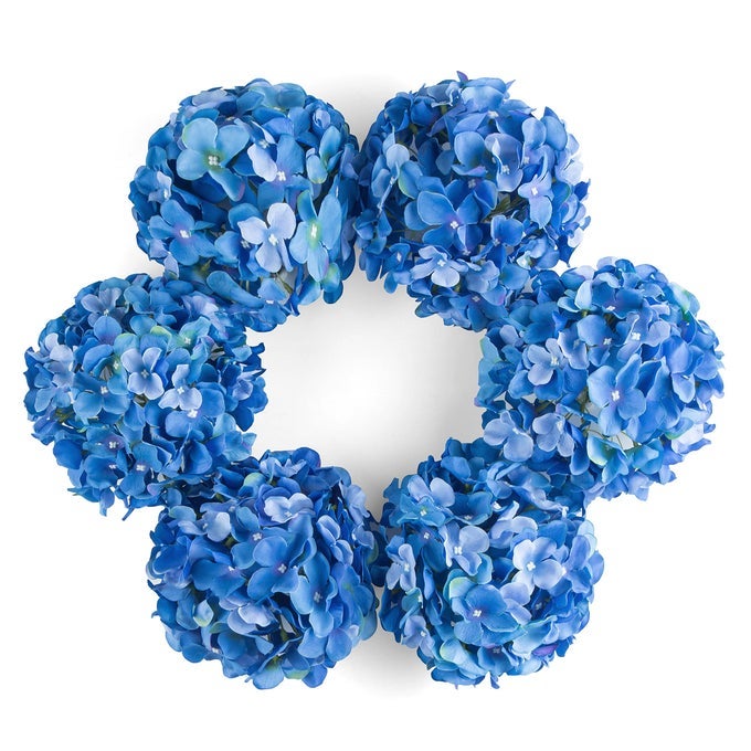 ARTIFICIAL HYDRANGEA SILK FLOWER HEADS WITH STEM FAKE ROYAL BLUE HYDRANGEA FLOWERS FOR WEDDING HOME GARDEN CENTERPIECE PACK OF 6ROYAL BLUE