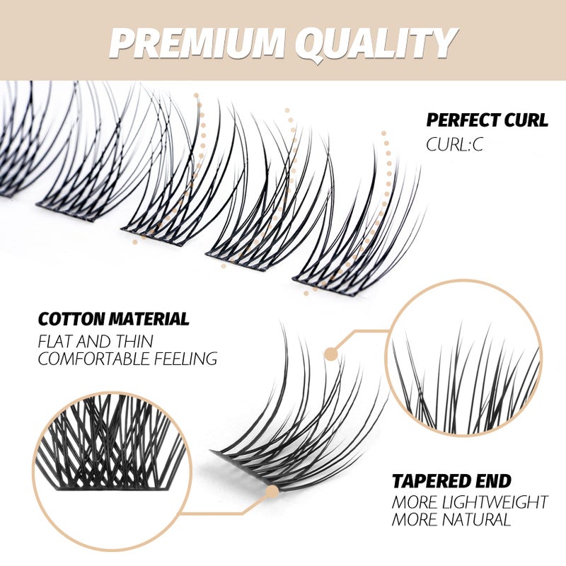 EASITENSION DIY Eyelash Extension Lash Clusters 120 Clusters False Eyelash 3D Effect Individual Natural Lashes Set at Home Eyelash Extension Kit Lashes Pack Sparkle Mixed - Image 4