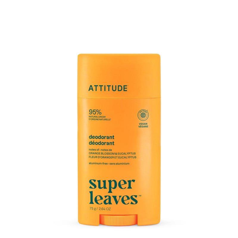ATTITUDE Aluminum Free Deodorant, Natural Origin Ingredients, EWG Verified, Odor Control With Baking Soda, Twist & Glide, Dermatologically Tested, Vegan, Orange Blossom & Eucalyptus, 2.64 Oz - Image 1