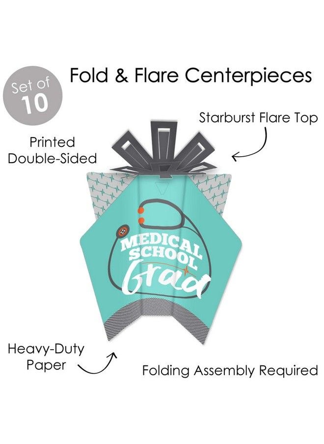 Big Dot of Happiness Medical School Grad Table Decorations Doctor Graduation Party Fold And Flare Centerpieces 10 Count  - Image 4