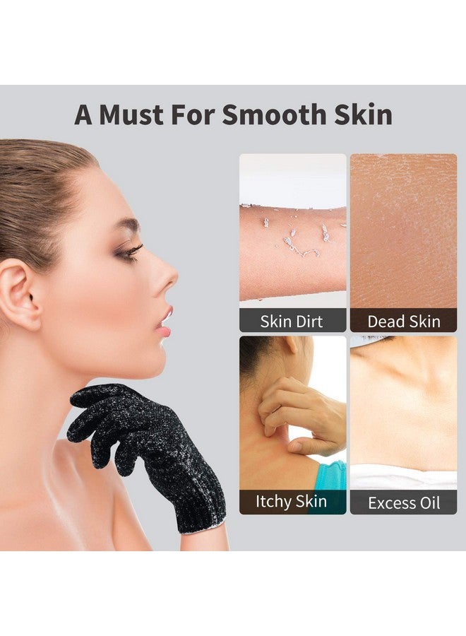 OUELICHE 4 Pairs 8 Pcs Exfoliating Gloves For Shower Premium Bath Gloves Body Scrubber Gloves For Shower Spa Massage Body Scrubs Remove Dead Skin Deep Cleaning  - Image 4