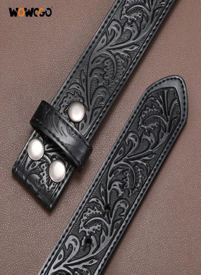 WOWOGO Men Women Western Belt Strap Cowboy Cowgirl Genuine Leather Belt without Buckle - Image 3