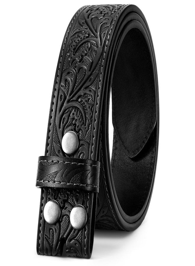 WOWOGO Men Women Western Belt Strap Cowboy Cowgirl Genuine Leather Belt without Buckle - Image 1