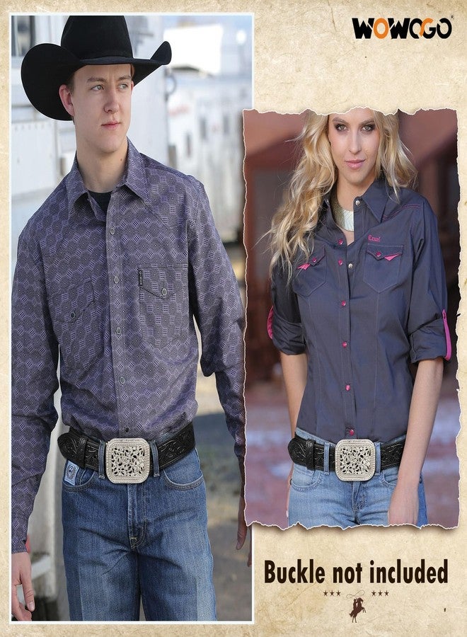 WOWOGO Men Women Western Belt Strap Cowboy Cowgirl Genuine Leather Belt without Buckle - Image 5