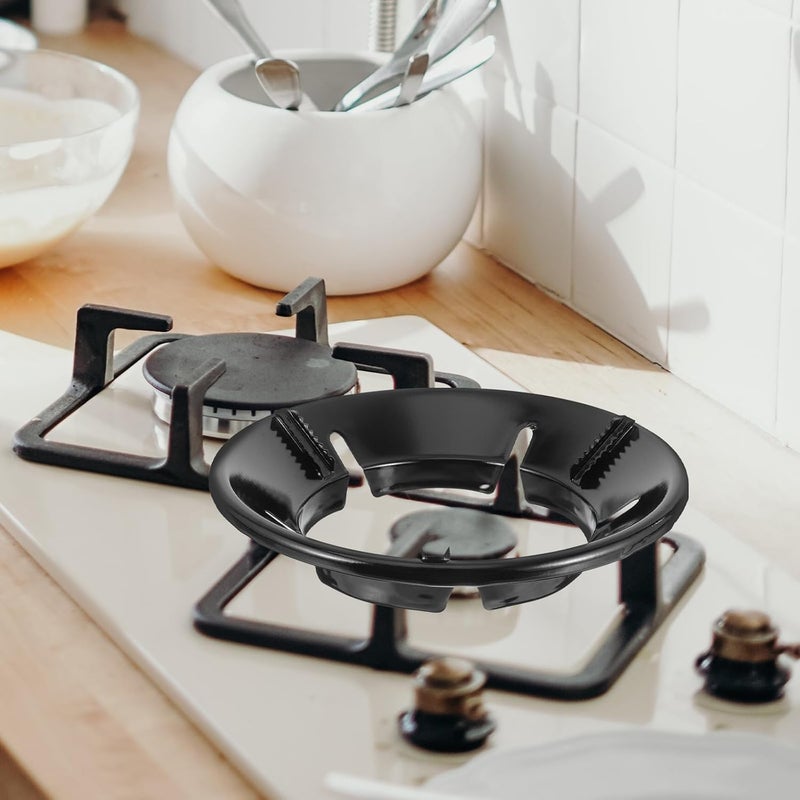 Veemok Gas Saver Burner Stand Fire Windproof EnergySaving Jali Ring Durable Metal Gas Chula Support Stand with 4Leg Stability Compatible with All Indian Gas Stoves Pack of 2 Black - Image 5