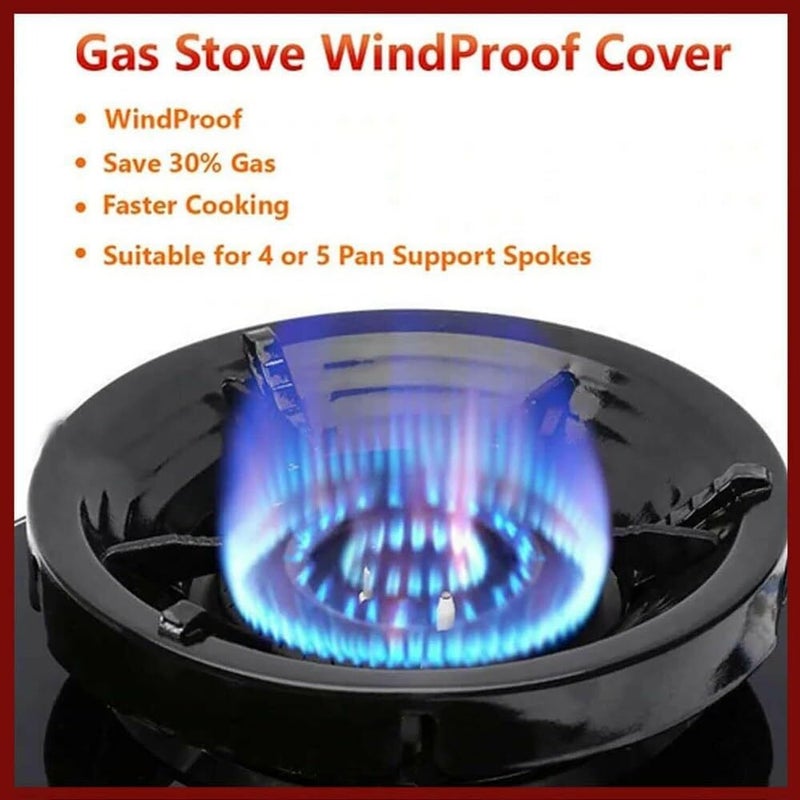 Veemok Gas Saver Burner Stand Fire Windproof EnergySaving Jali Ring Durable Metal Gas Chula Support Stand with 4Leg Stability Compatible with All Indian Gas Stoves Pack of 2 Black - Image 4