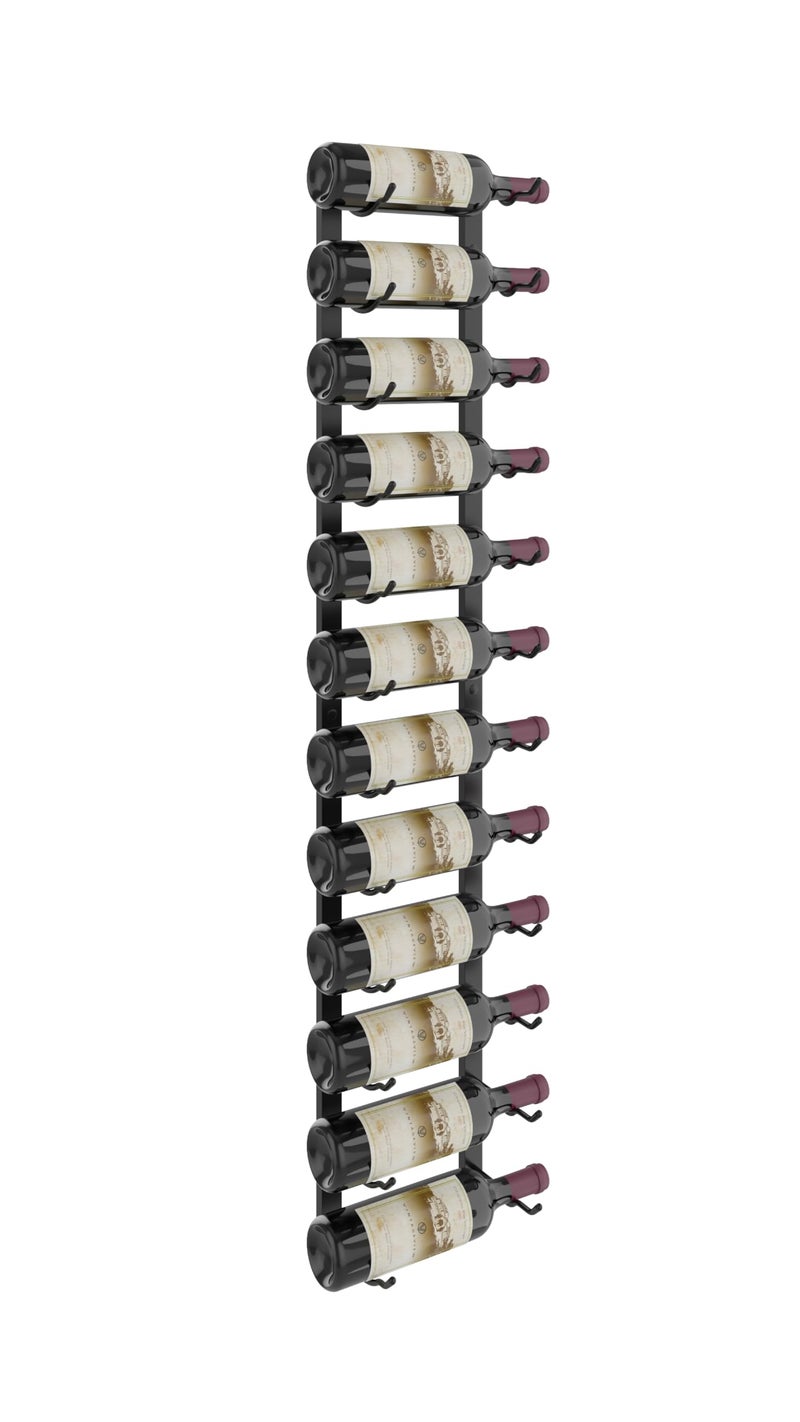 VintageView VintageView W Series Pro Wine Rack 4  Metal Wall Mounted Wine Rack  Modern Label Forward Wine Storage  Space Saving Wine Rack with 12 Bottle Storage Capacity Matte Black 