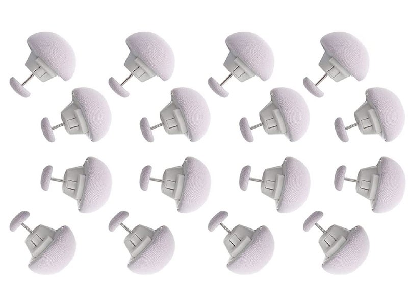 SHFTI - Mushroom Quilt Fixing Clips - Duvet Cover Holder with Buttons - Non-Slip Blanket Pins - Durable Cotton Design - Easy Install & Remove - for Quilts, Sheets, Curtains, Towels, 16 Pack (Grey) - Image 1