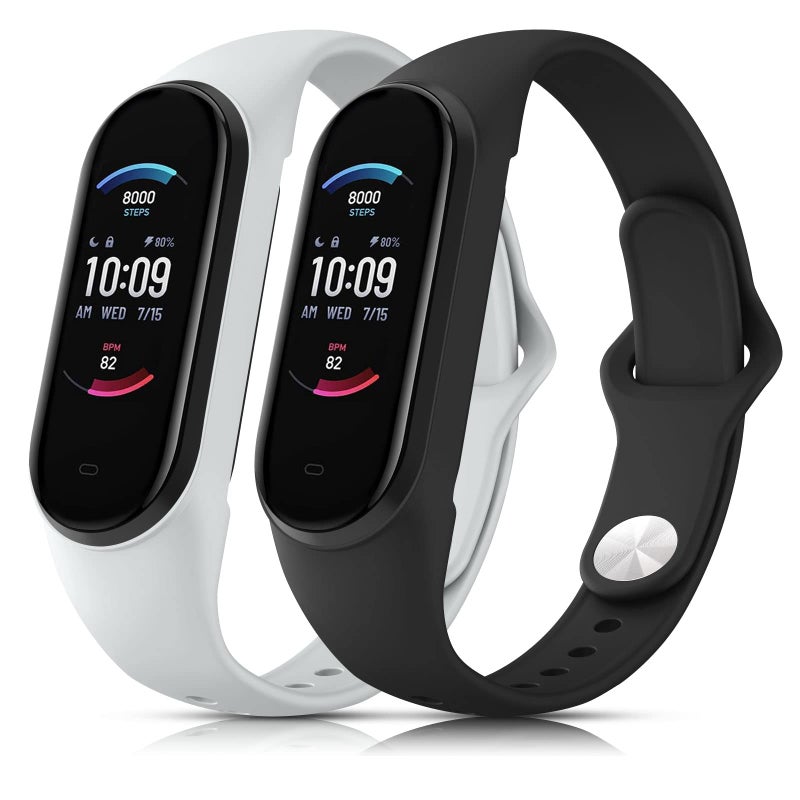 Tobfit for Xiaomi Mi Band 5 6 (Watch Not Include), Soft Wristbands for Amazfit Band 5 6, Silicone Sport Strap for Women Men (2 Pack, Black/Grey) - Image 5