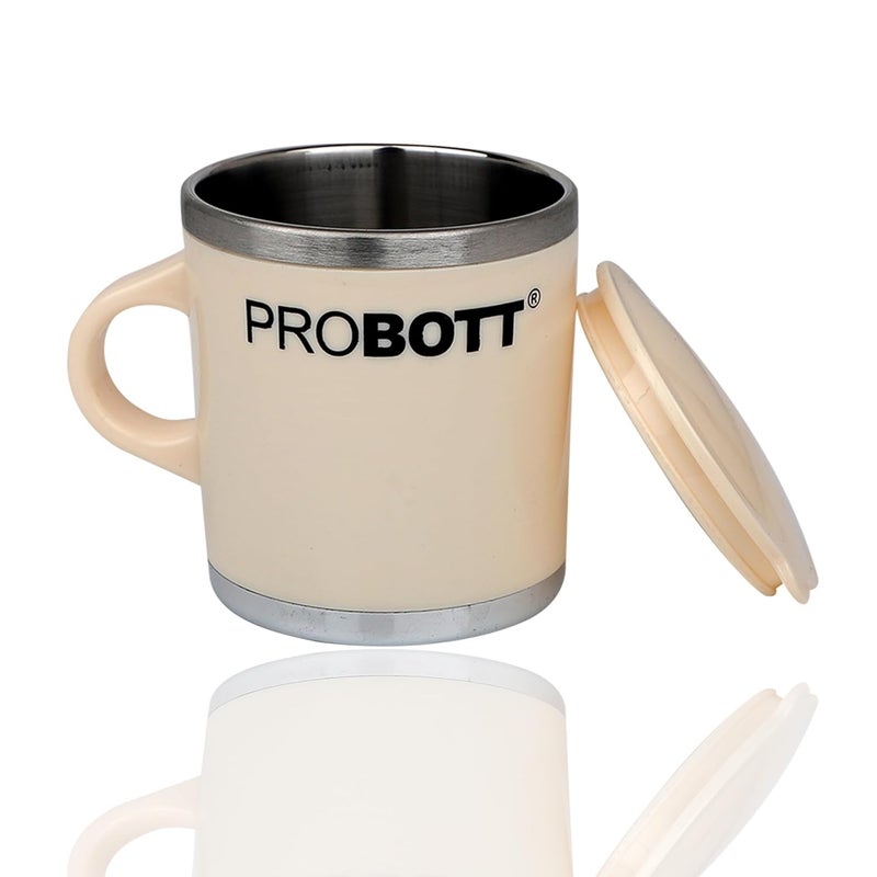 PROBOTT PROBOTT Costa Stainless Steel MugCup with Lid Stylish Cup Ideal for Hot Cold Coffee Tea Cream  - Image 2