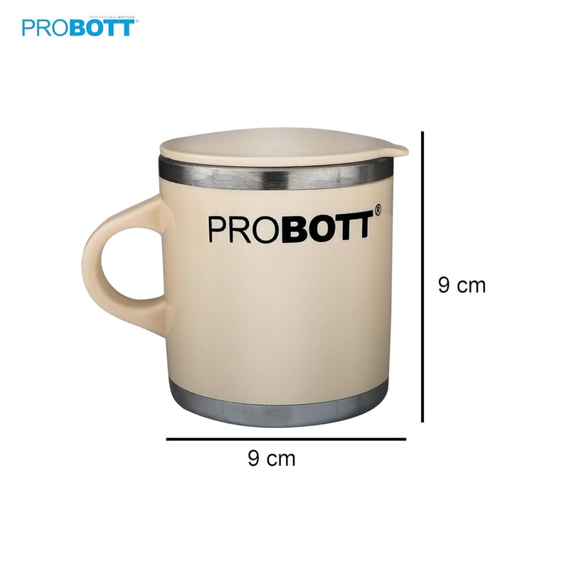 PROBOTT PROBOTT Costa Stainless Steel MugCup with Lid Stylish Cup Ideal for Hot Cold Coffee Tea Cream  - Image 3