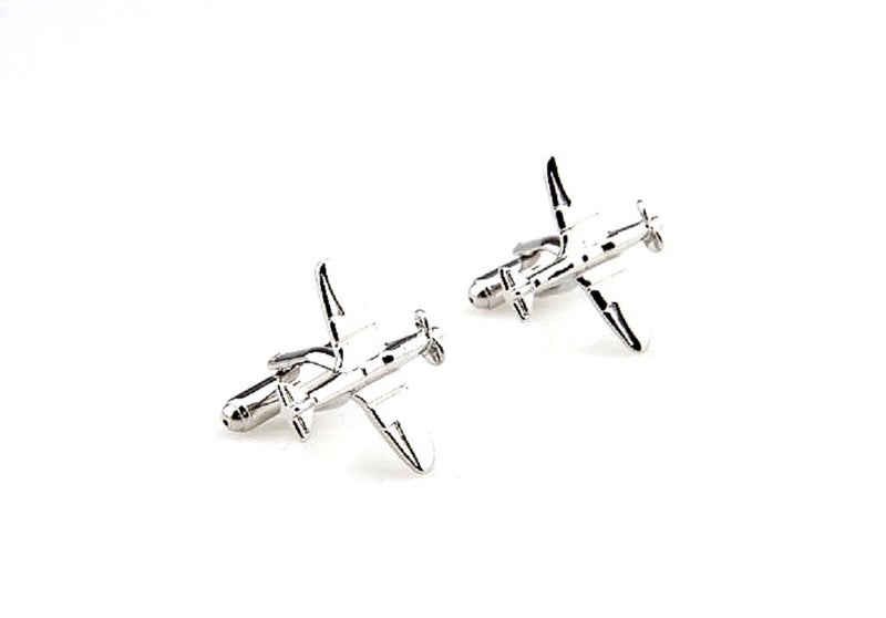 MRCUFF Airplane Plane Pilot Pair of Cufflinks in a Presentation Gift Box & Polishing Cloth - Image 2