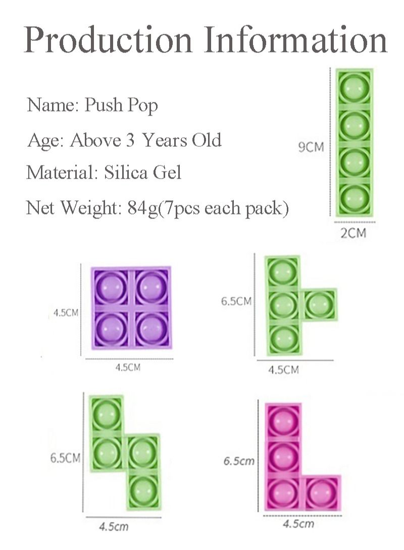 HAPPY MOOD Push Pop Bubble Sensory Fidget Toy Autism Special Needs Stress Reliever Toys Stress Relief Silicone Squeeze Sensory Toy for Kids Adults  - Image 3