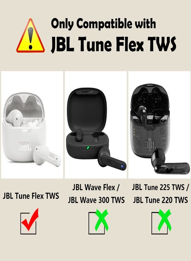 EasyBee [2 Pack] easyBee Case Compatible with JBL Tune Flex Bluetooth Headphone Charging Cover, with 2 Keychain and 2 Anti-Lost Strap, Soft Liquid Silicone Ultra Thin Shockproof Protective Kit - Black Blue - Image 2