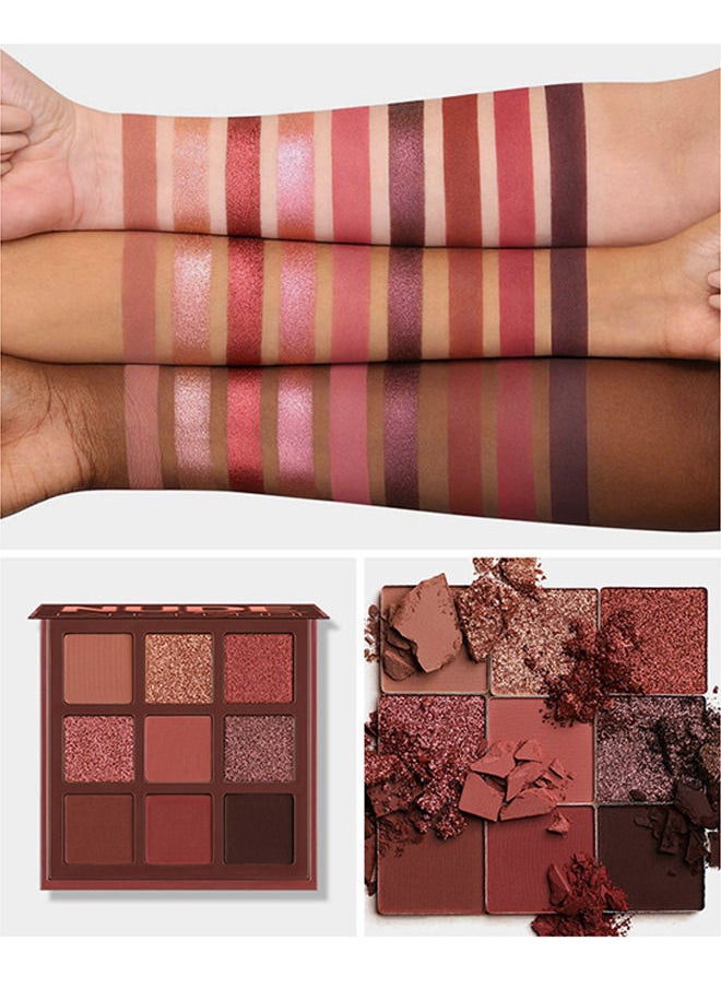 LANGMANNI - 9 Shades Of Eye Shadow Palettes Makeup Eye Shadow Palettes Pink Eye Shadow Wine Red Eye Shadow Waterproof Long Lasting Natural Mixing Pigment Makeup - Image 1