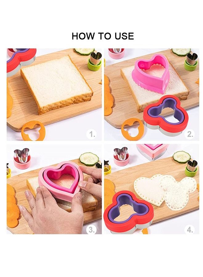 32PCS Cartoon Sandwich Mold Set Stainless Steel Sandwiches Cutter Set DIY Cookie Cutters Gift for Kids Boys Girls - Image 3