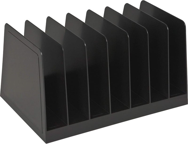 Manaloom Desktop File Organizer, Mail Organizer, 7 Compartments Office File Sorter, for Easy access to your files, Invoices, Letters and more - 4.5" Height x 8.8" Width x 5.5" Depth - Black, Eco-Friendly - Image 1