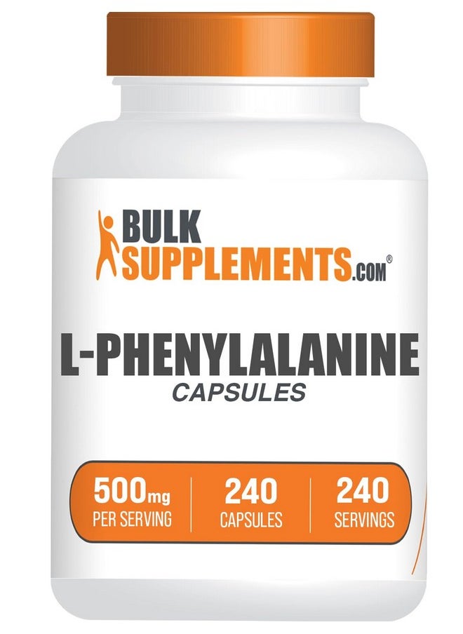 بالك سابلمنتس كبسولات إل-فينيل ألانين من BulkSupplements.com - مكمل فينيل ألانين، إل-فينيل ألانين 500 مجم - خالٍ من الجلوتين، كبسولة واحدة لكل وجبة، 240 كبسولة (عبوة من 1)  - Image 1