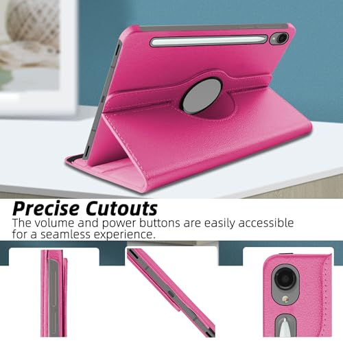 TGK 360 Rotatable Flip Cover for Samsung Galaxy Tab S11 Case 11 inch 2025, Galaxy Tab S10 Lite / S10 FE / S9 FE 10.9 inch / S9 11 Inch 2023 (Hot Pink) - Image 3