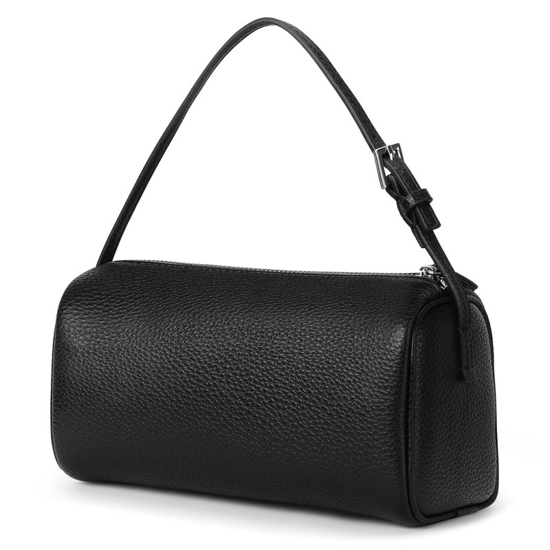 Party Hobo Crossbody Bags For Women,Vegan Leather Barrel Bag For Ladies,Designer Mini Pruse With Adjustable Strap,Black - Image 1