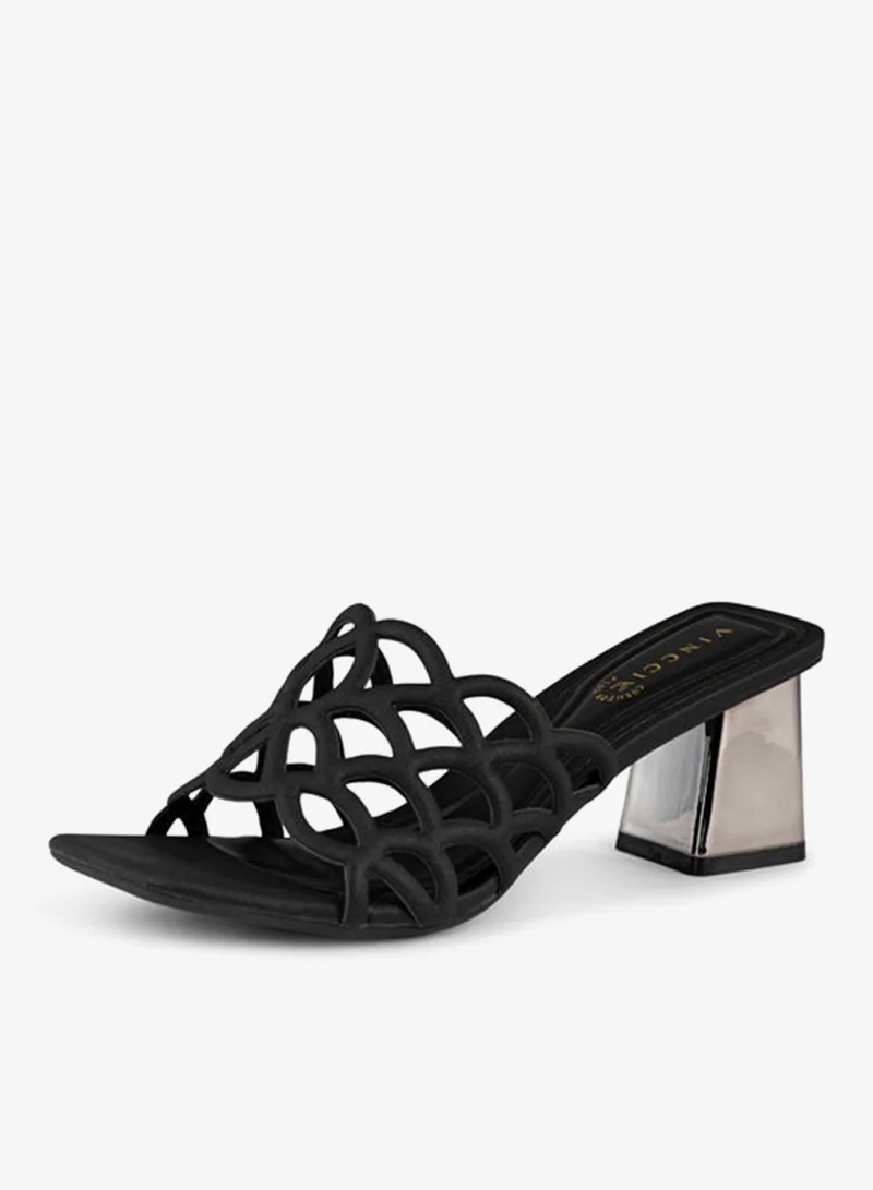 فينتشي صنادل نسائية ذات حزام واحد بكعب عال