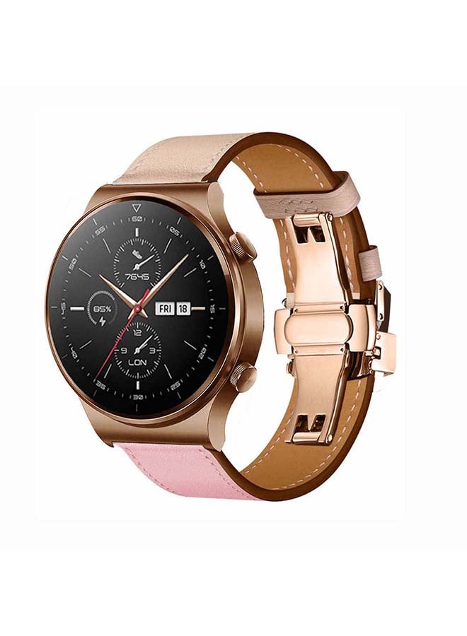 بيرفيي سوار بديل من الجلد الطبيعي لساعة هواوي GT2 برو وردي - Image 2