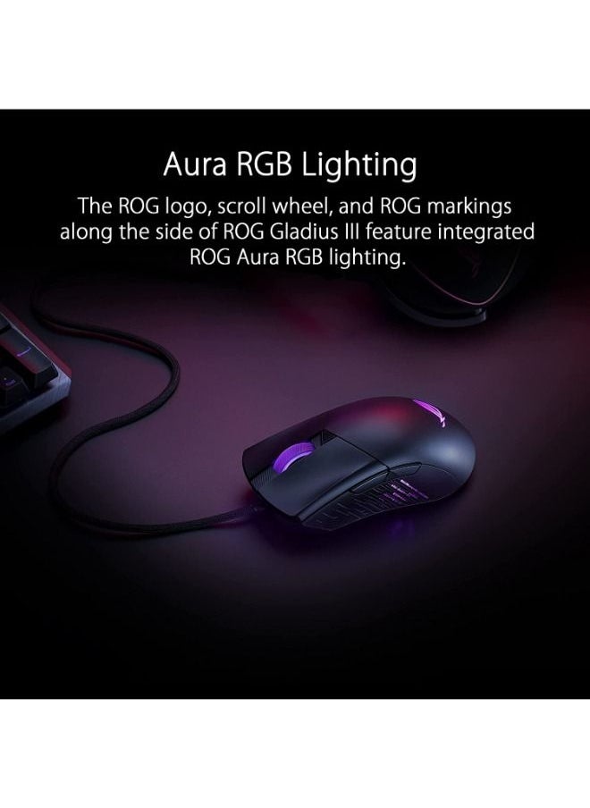 ASUS - Rog Gladius 3 Wireless Gaming Mouse Connection Modes Wireless Bluetooth Rf 2.4 Ghz 19000 Dpi Optical Sensor 6 Programmable Buttons Black - Image 1