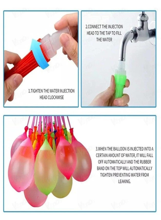 Vikrida Holi Magic Bunch Water Balloon Kit Fill & Tie in 60 Second Magic Bunch of Water Balloons For Kids Hassle Free Celebration Water Sports Fun (6 Bunches - 222 Magic Balloons) - Image 3
