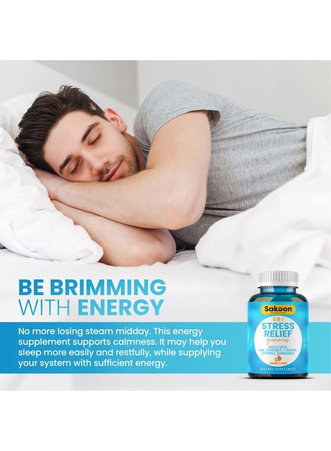 Sakoon nutrition Stress Relief Gummies - Ashwagandha,GABA, Lemon Balm, L-Theanine, Chamomile, - Image 5