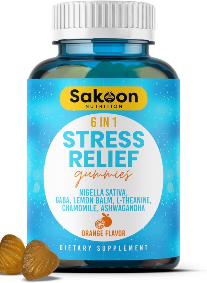 Sakoon nutrition Stress Relief Gummies - Ashwagandha,GABA, Lemon Balm, L-Theanine, Chamomile, - Image 1