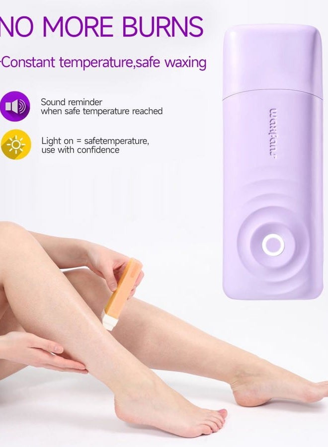 Waxfans Roll on Wax Kit, Wax Roller Kit for Hair Removal,Smart Roll on Wax Warmer,Upgrade Waxing Kit,About 15-minute Fast Heating,Easy Waxing:Suitable for Beginners Waxing at Home（Purple） - Image 3