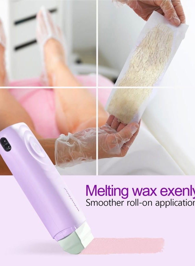 Waxfans Roll on Wax Kit, Wax Roller Kit for Hair Removal,Smart Roll on Wax Warmer,Upgrade Waxing Kit,About 15-minute Fast Heating,Easy Waxing:Suitable for Beginners Waxing at Home（Purple） - Image 5