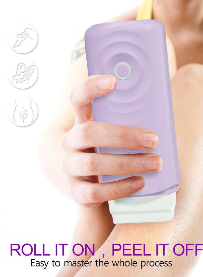 Waxfans Roll on Wax Kit, Wax Roller Kit for Hair Removal,Smart Roll on Wax Warmer,Upgrade Waxing Kit,About 15-minute Fast Heating,Easy Waxing:Suitable for Beginners Waxing at Home（Purple） - Image 2