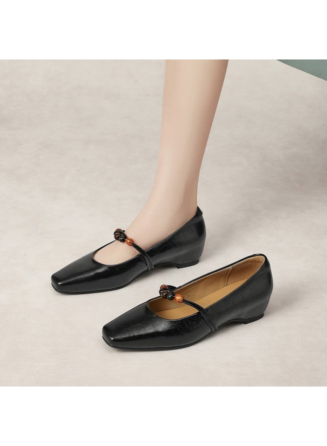 St&Sat French Retro Shallow Mouth Little Leather Shoes Women 2026 New Autumn Pointed Toe Stylish Versatile Literary Mary Jane - Image 3