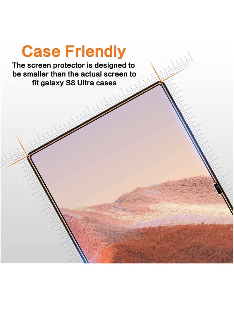 DUSALA Tempered Glass for Samsung Galaxy Tab S8 Ultra Screen Protector Bubble-Free Anti Scratch Case Friendly - Image 2