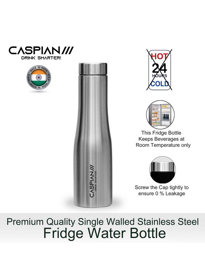 CASPIAN /// Aqua Stainless Steel Water Bottle (Silver, 1 Litre, Set of 6)| Leak Proof Thunder for Fridge Home Office Travel School Kids Boys Girls Adults Sports Gym Yoga - Image 4