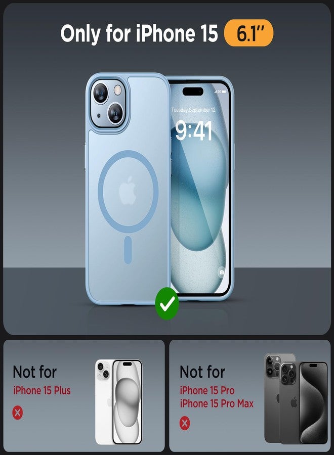 Miracase Magnetic Series Designed for iPhone 15 [Compatible with MagSafe] [With 2 Screen Protectors] Military Grade Protection, Anti-Fingerprint, Slim Case for iPhone 15 - Blue - Image 2