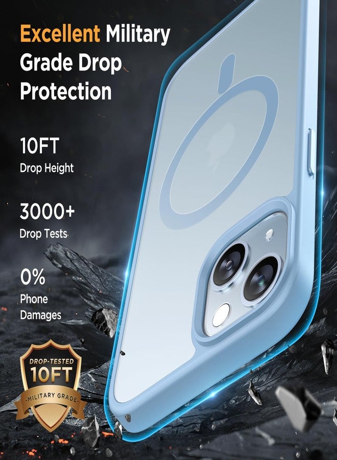 Miracase Magnetic Series Designed for iPhone 15 [Compatible with MagSafe] [With 2 Screen Protectors] Military Grade Protection, Anti-Fingerprint, Slim Case for iPhone 15 - Blue - Image 5