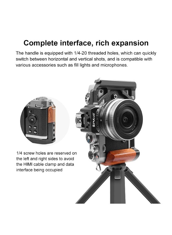 بولوز Puluz ينطبق على نيكون ZFC مقبض خشبي إطار معدني واقية - Image 4