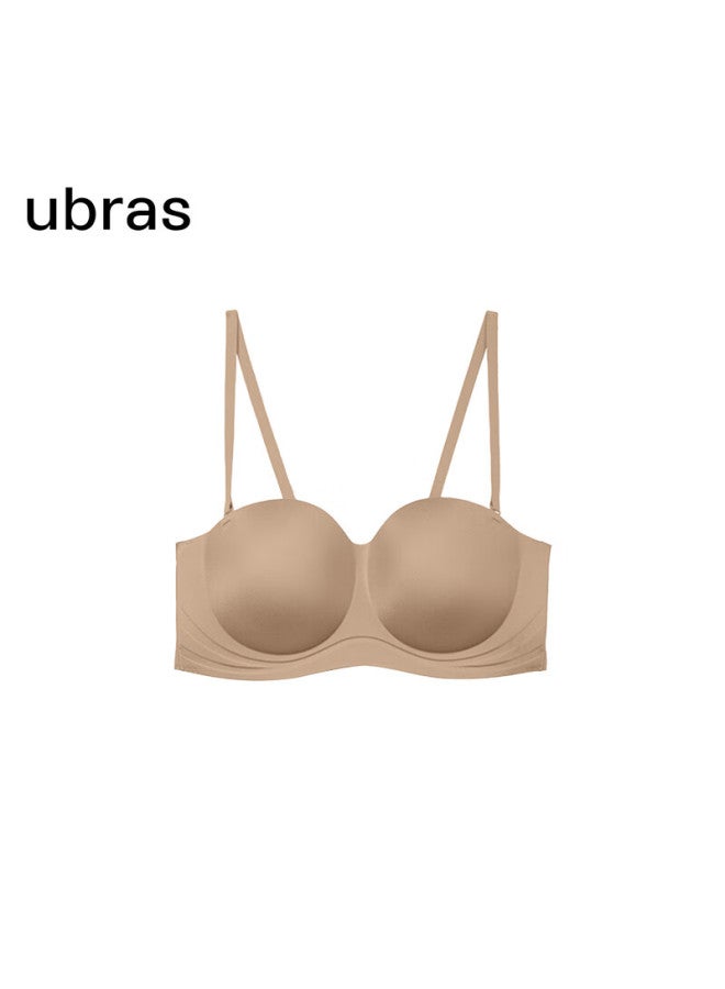 Ubras Yu Shuxin Same Style Removable Strap Bra With Back Hook, Push-up For Small Enhancing Effect, Women's Underwear, Invisible Skin Color, 70b