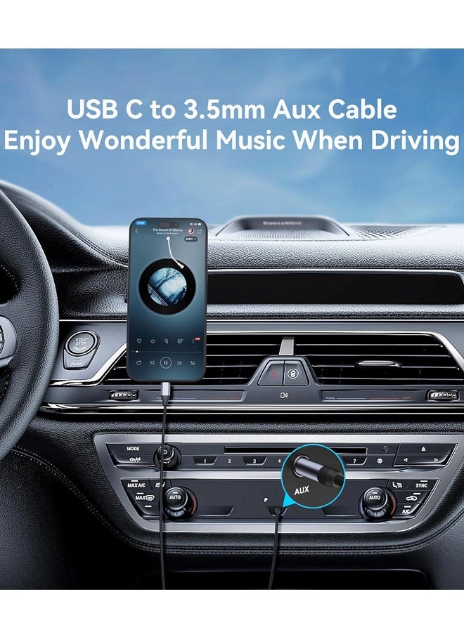 عبوتان من كابل USB-C إلى مقبس صوت AUX مقاس 3.5 ملم بطول 3.28 قدم، سلك ستيريو للسيارة متوافق مع iPhone 16 Pro Max و15 Pro Max وSamsung Galaxy S24 وS23 وS22 وS21 وNote 20 وPixel 4 و5 XL وiPad Pro - Image 3