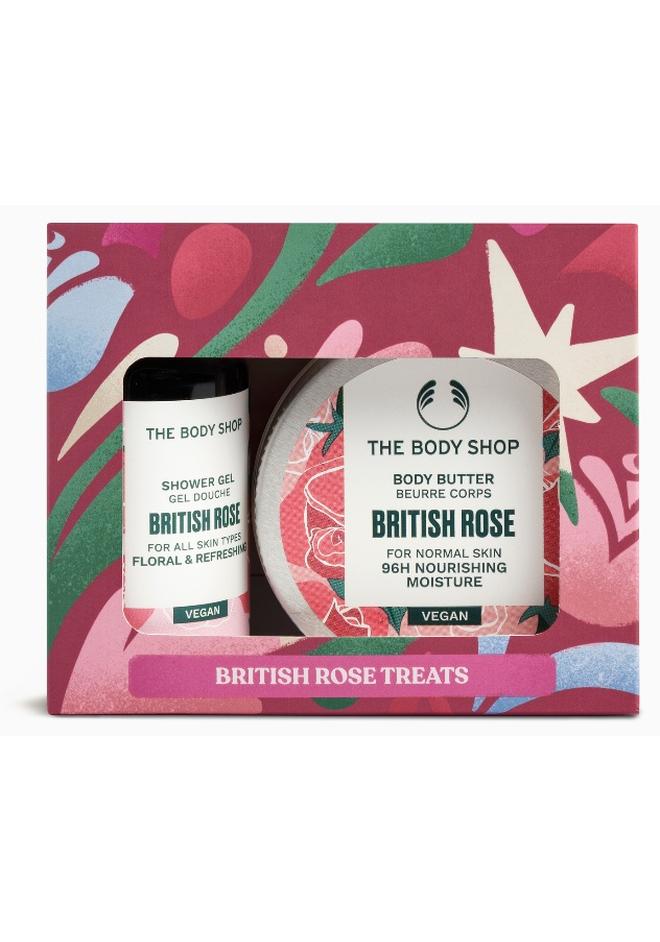 THE BODY SHOP مجموعة هدايا ورد بريطاني - جل استحمام (60 مل) وزبدة جسم (50 مل) - عطر بتلات الورد الأنيق، تنظيف لطيف ولمسة ناعمة على البشرة - Image 1