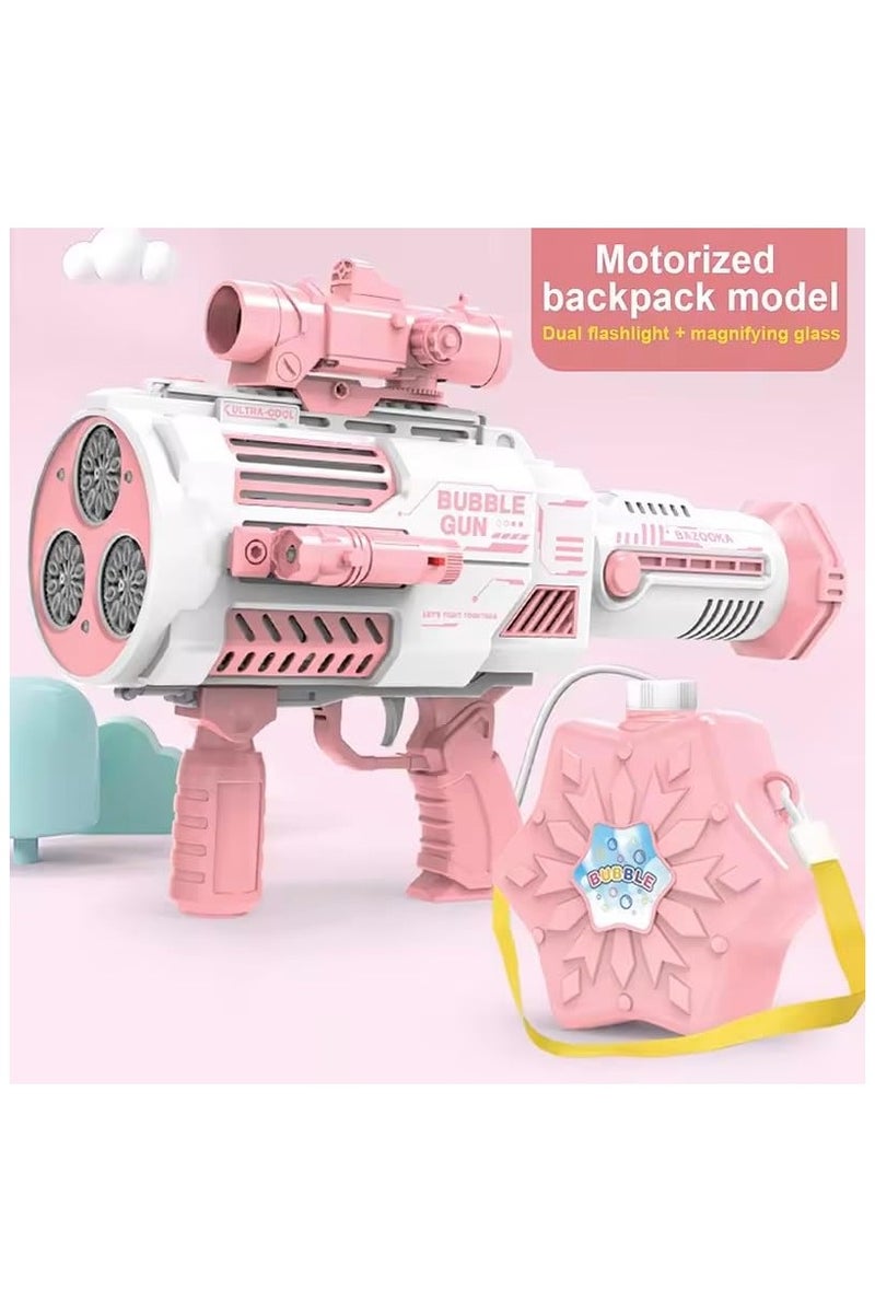 Rocket Launcher Bubble Machine – Pink Color, Automatic Bubble Blower Toy for Kids, Outdoor Party & Play Fun  - Image 3