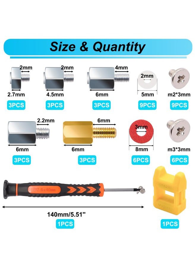 Bemaka M.2 SSD Mounting Screws Kit, M.2 Motherboard Standoffs and Screws, M.2 NVMe Screw with Magnetic Screwdriver for Laptop Computer DIY & Repair - Image 2
